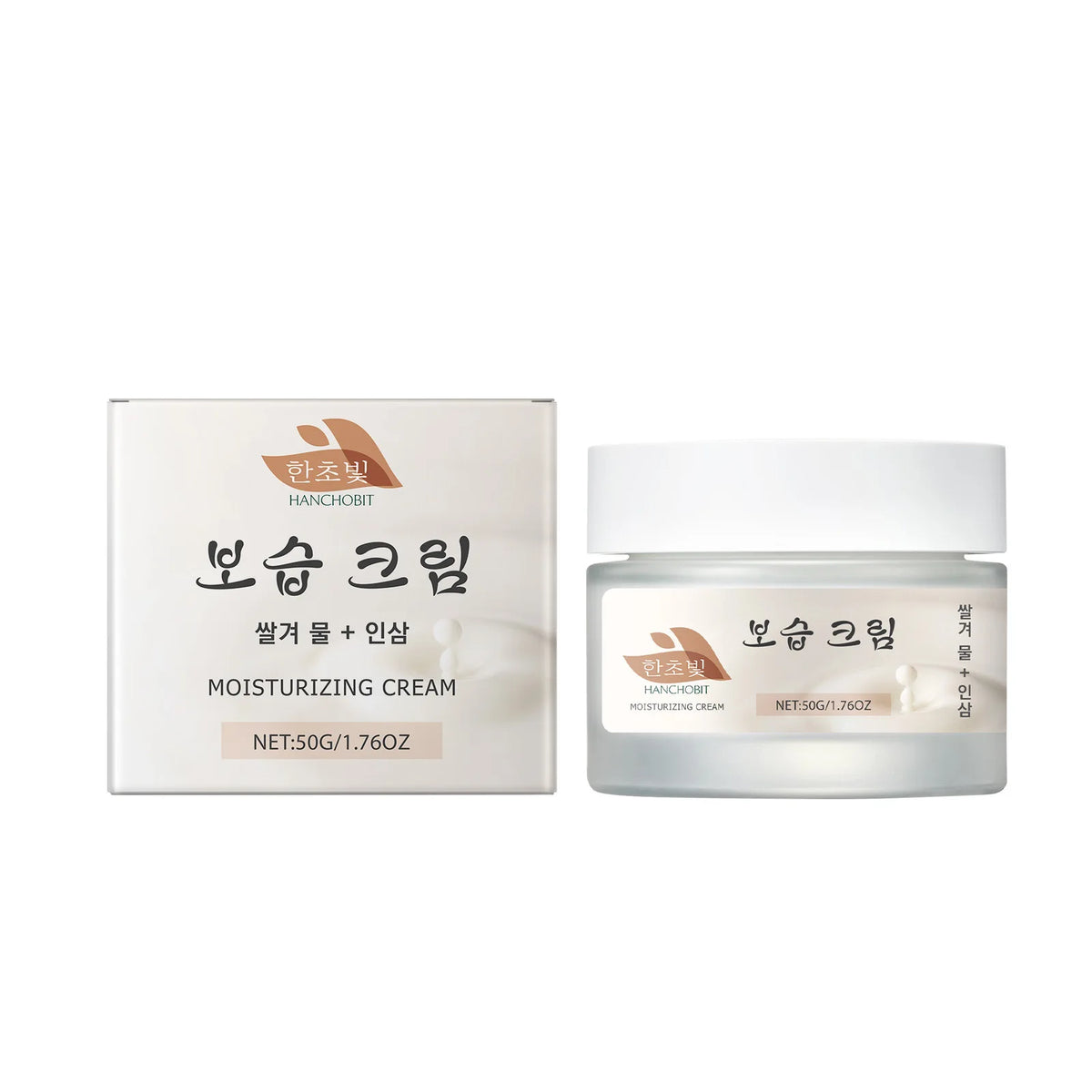 Hanchobit Korean Moisturizing Face Cream Rice Water Smooth Skin Barrier Repair Treatment Lightweight Anti-Aging Face Cream 50g