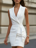 Vestidos De Verano Mujer Dresses for Women New Summer Sleeveless Notched Collar Women Dress Slim Package Hip Dress Women Q4125