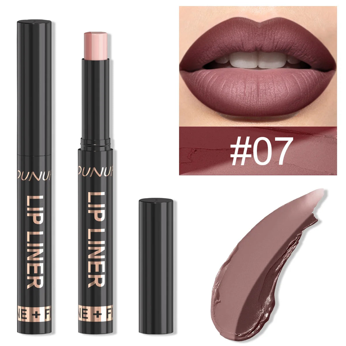 9 Colors 2-in-1 Lip Liner Lipstick, Dual-Ended Matte Lip Pencil, Easy Application Non-Stick Cup Longwear Lip Contour Crayon