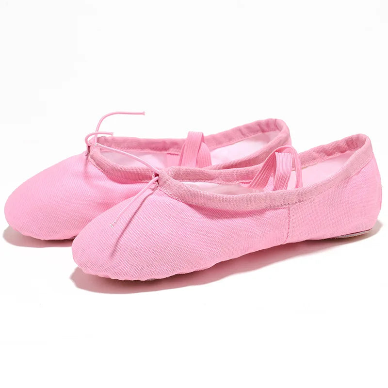 Girls Ballerinas Canvas Soft Sole Ballet Dance Slippers Children Practice Ballerinas Woman Dance Shoes