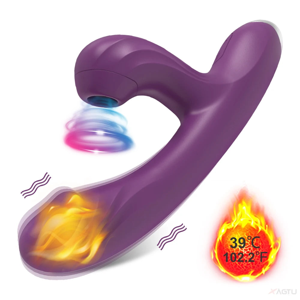Clitoral Sucking G-spot Vibrator Dildo for Women Heating Nipple Vacuum Sucker Clit Stimulator Sex Toys for Adults Masturbator