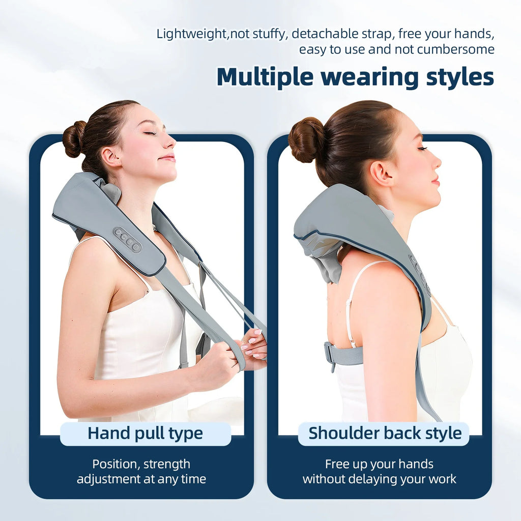 2026 NEW 26W Neck And Shoulder Massager Wireless Shoulder And Back Kneading Massage Shawl Trapezius Neck Cervical Masajeador