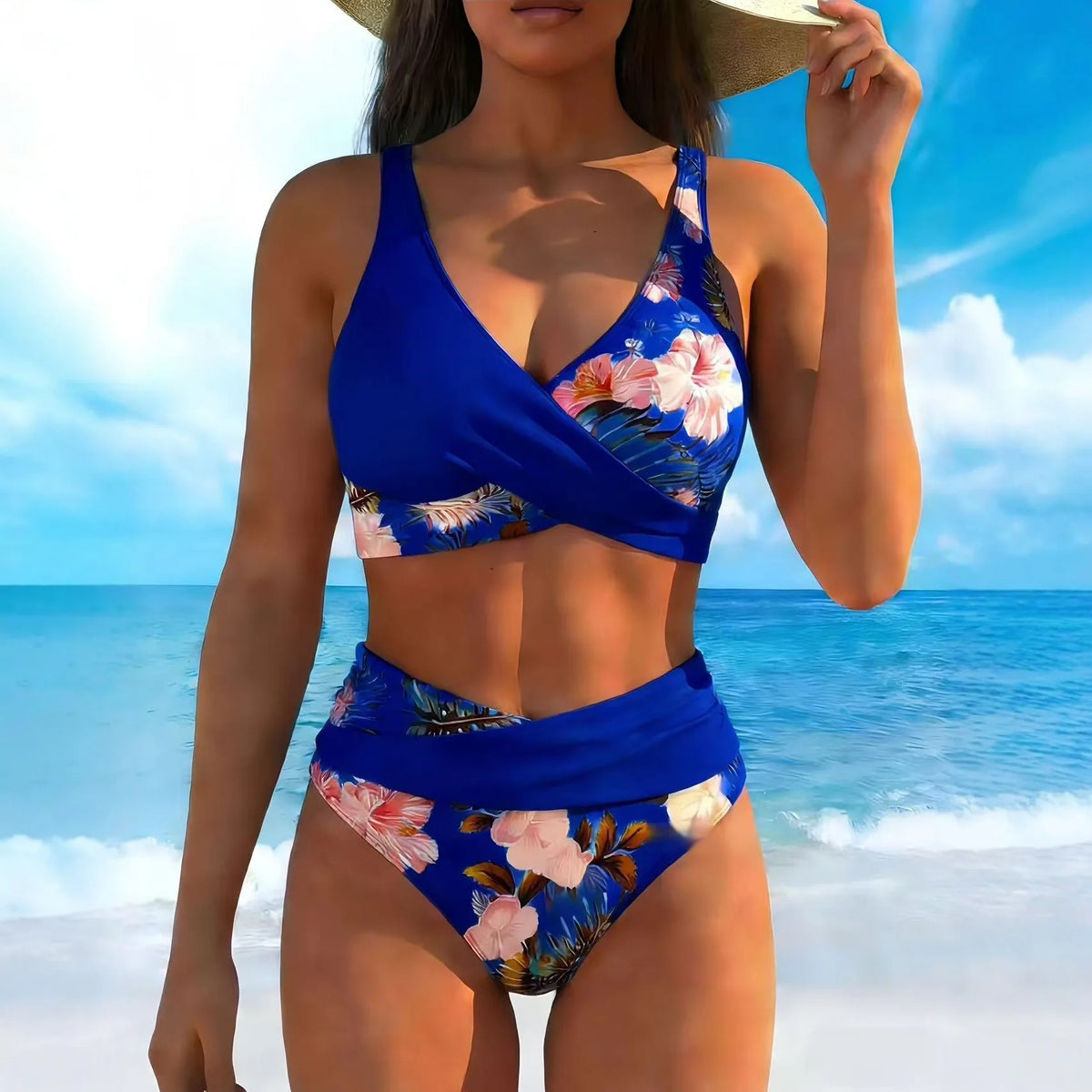 2026 New Sexy Tropical Floral Print Bikini Swimwear Women's Beach Vacation Set Separate Design Quick Dry High Elasticity