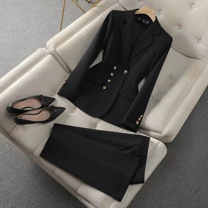 Women New Elegant Fashion Slim Fit Executive Business Commuting Workwear Professional Suit Set Business Suit Workwear Office