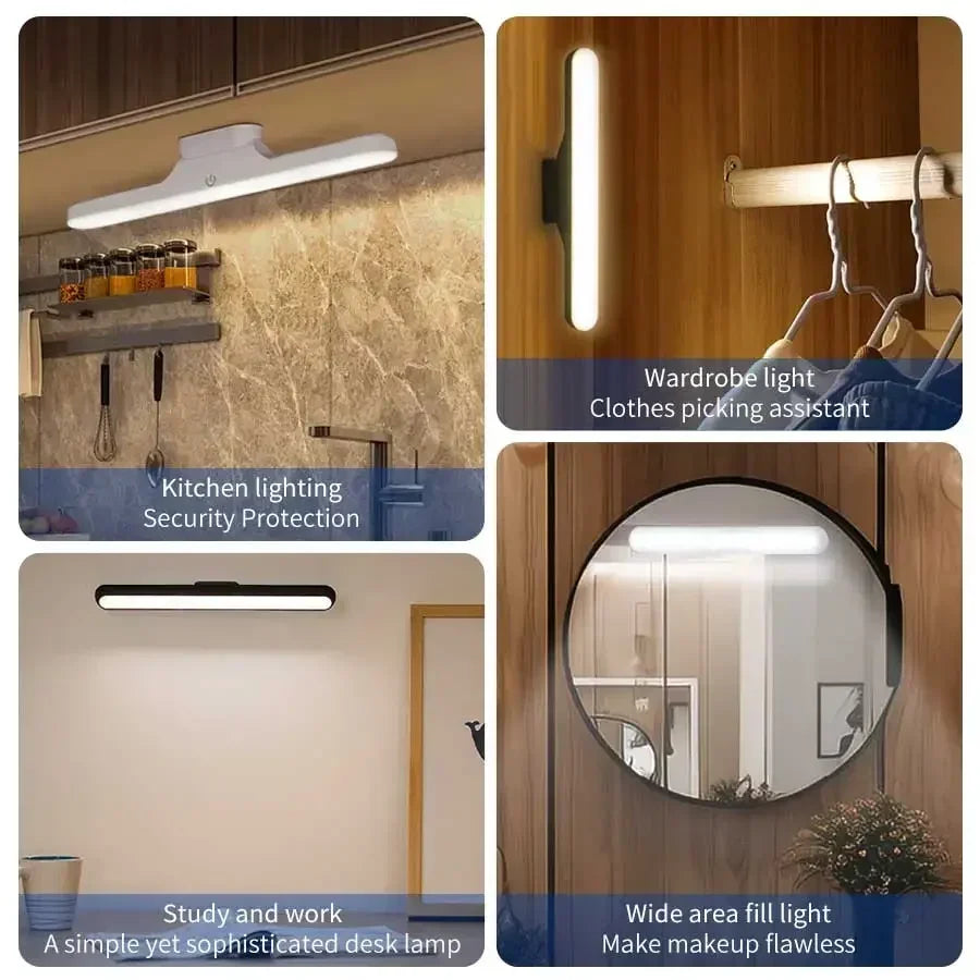LED Makeup Mirror Light USB Rechargeable Stepless Dimming Magnetic Vanity Lamp For Bedroom Selfie Wardrobe Bathroom Lighting