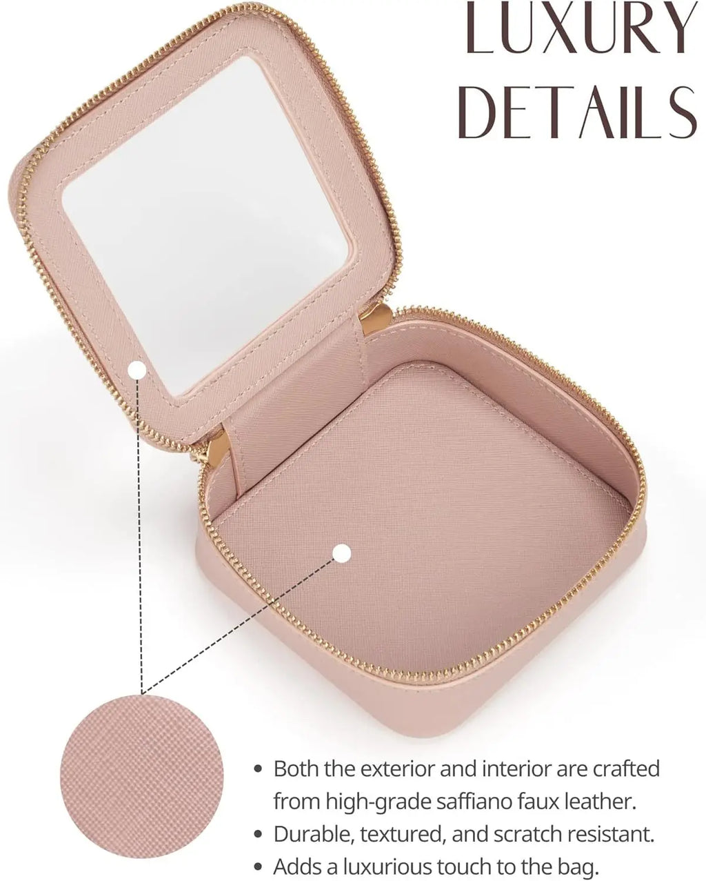 Mini Makeup Bag Free Custom Name Initials Pu Saffiano Leather Cute Small Visible Window Storage Lipsticks Cosmetics Case