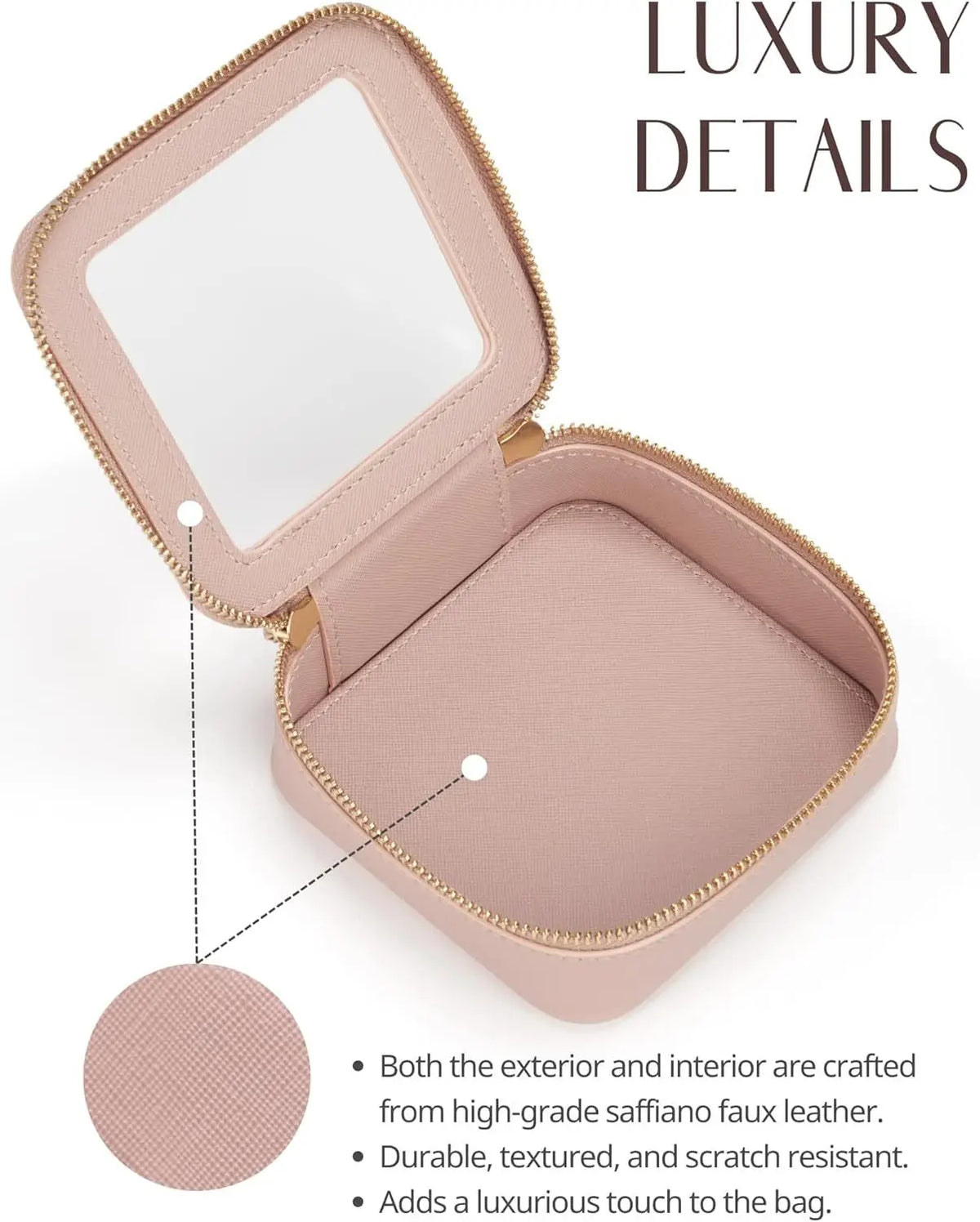 Mini Makeup Bag Free Custom Name Initials Pu Saffiano Leather Cute Small Visible Window Storage Lipsticks Cosmetics Case