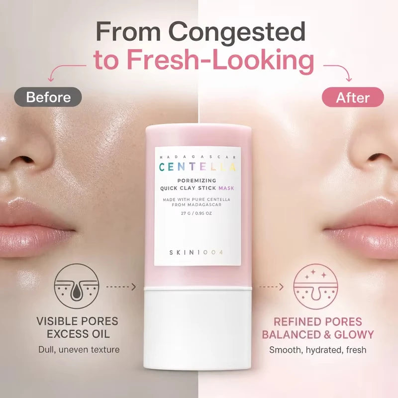 SKIN1004 Korean Centella Poremizing Quick Clay Stick Mask 27g 5 Clays Deep Pore Cleansing Sebum Control Blackhead Remover Gifts