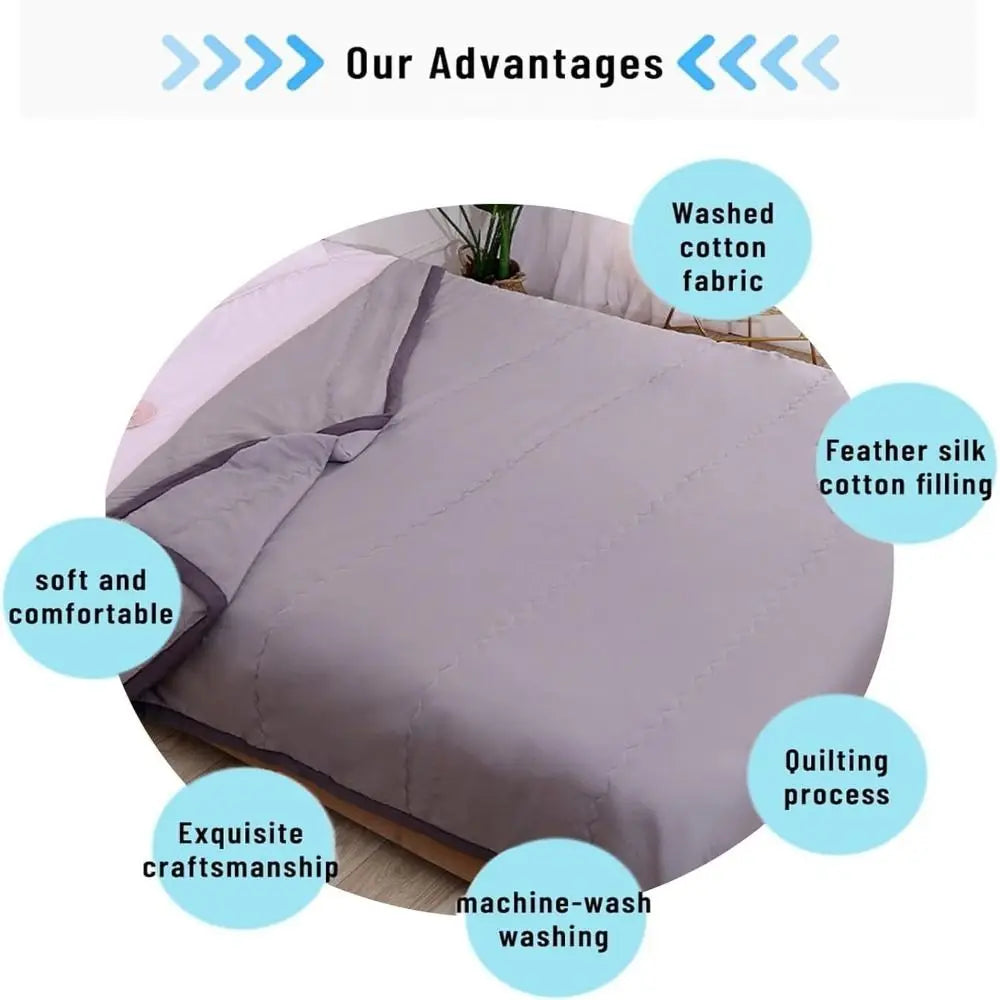 New Double Sided Cooling Blanket Cold Effect Skin-Friendly Conditioning Quilt Breathable Solid Color Cooler Quilt