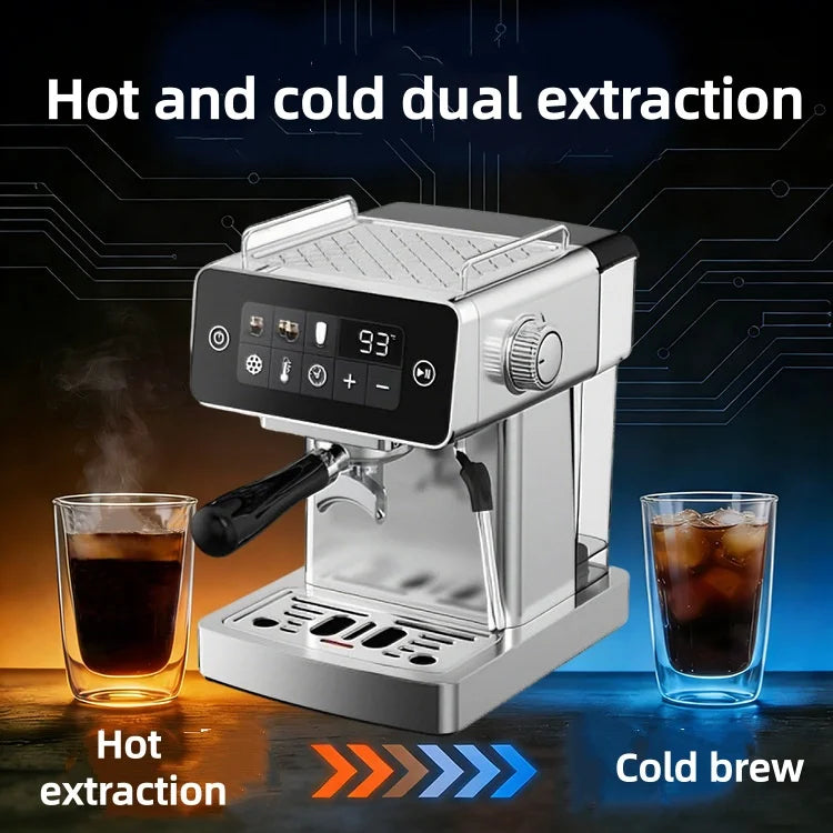 Espresso Coffee Machine, Automatic Milk Frother Espresso Maker with 20Bar Pump, Compact Semi-Automatic Coffee Machine for Home O