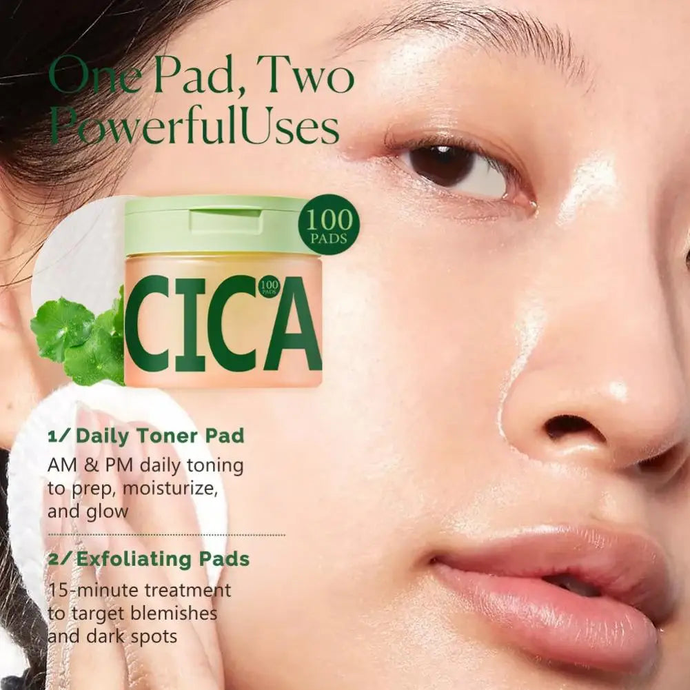 Korean Centella Asiatica 100pcs Soaked Polishing Cotton Pads & NAD+ Anti-Aging Cream, Skin Rejuvenation, Enhance Skin Elasticity