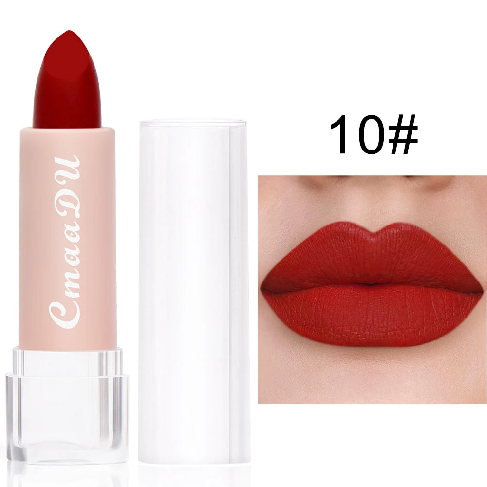 1 Pcs Velvet Matte Lipstick Long-Lasting Non-Stick Cup Waterproof Moisturizing Lip Gloss Fashion Classic Shades For Daily & Date