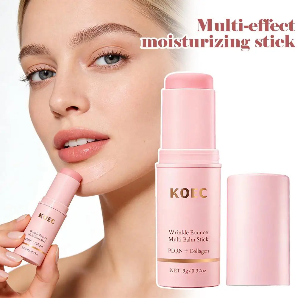 Korean Pink Hydrating Stick PDRN Collagen Stick Bounce Multi Balm Moisturizing Wrinkle Multi-functional Stick Skin Care Makeup