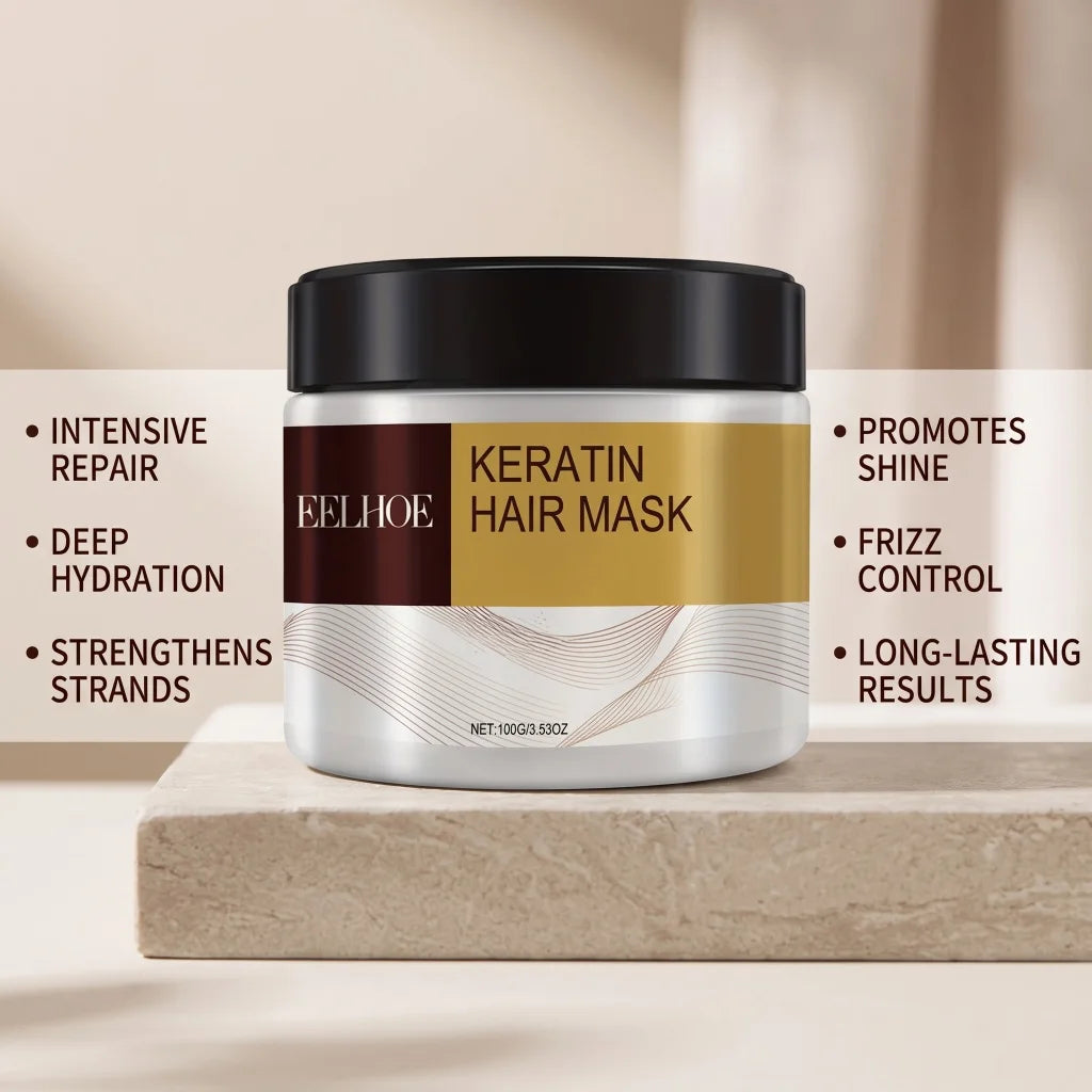 Keratin Hair Mask Argan Coconut Oil Collagen Repair Damaged Hair Reduce Breakage Nourish Smooth Shiny Deep Hair Care Mask