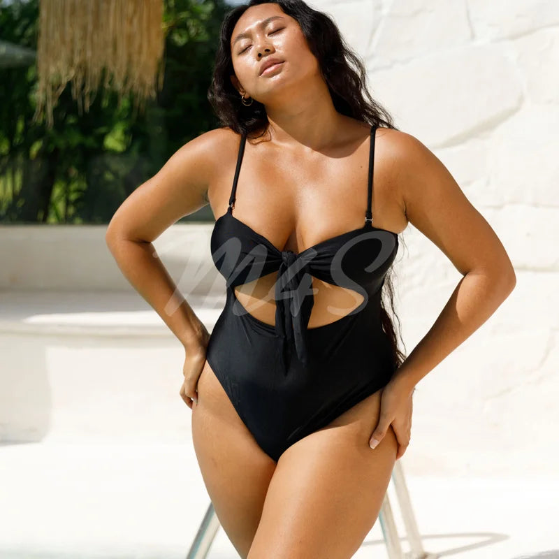2025 Bathing Suit Female One Pieces Swimsuit Swimwear Women Spot Bowknot Micro Bikini Set Tankini Traje De Baño Mujer Beachwear