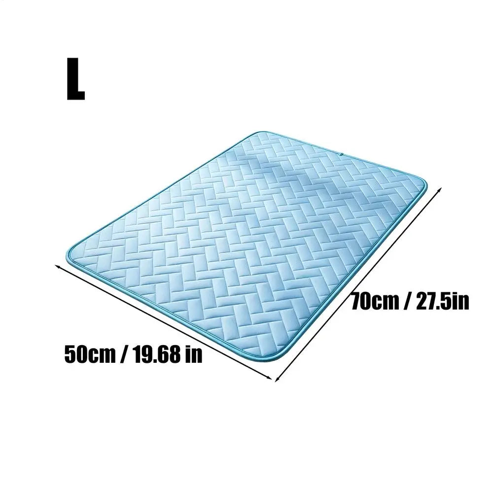 The Ultimate Cooling Pet Mat Breathable Washable Summer Pad Dog Cat Self Cool Blanket for Kennel Crate and Bed Sleeping Ice Silk
