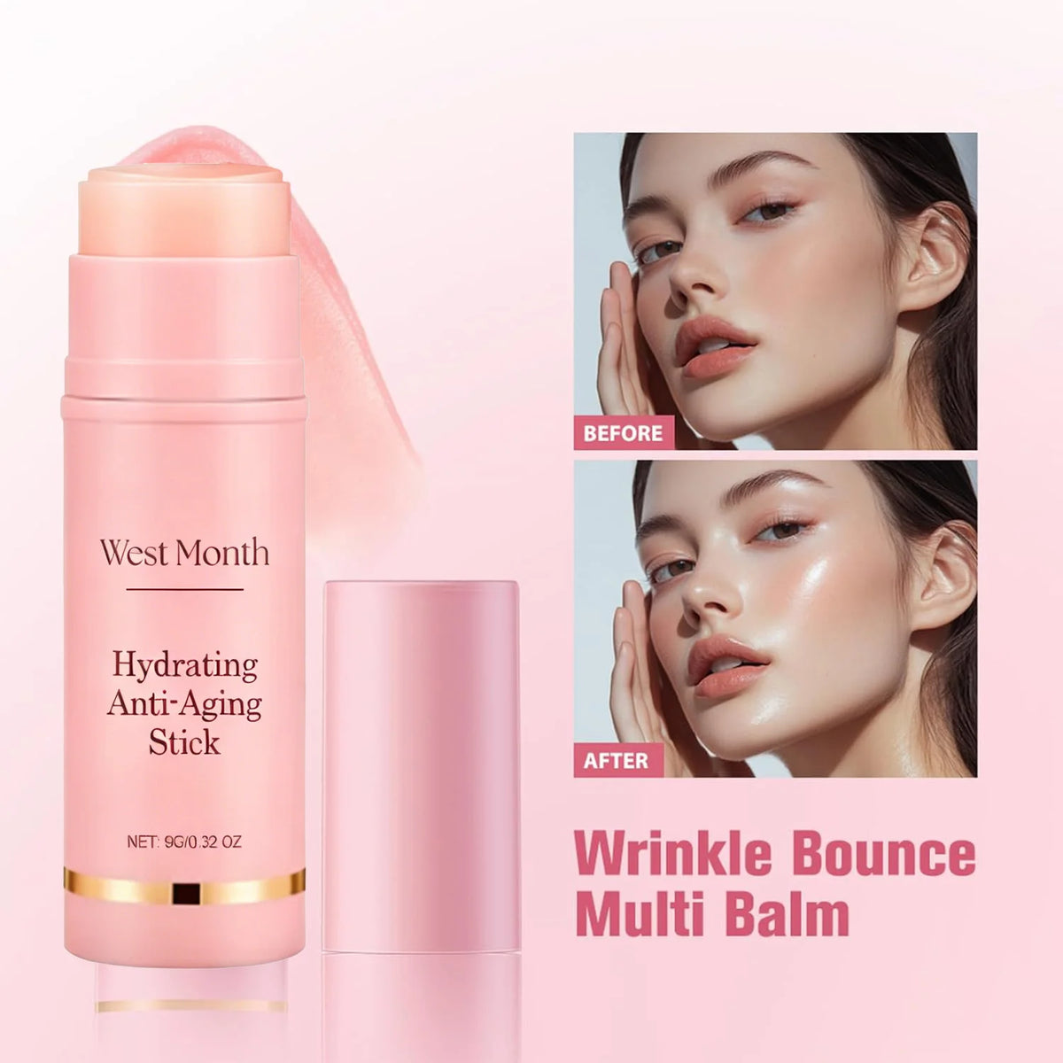 Collagen Multi Bounce Balm Stick – Firming & Lifting, Wrinkle Removal Brightening Facial Dull Skin Moisturizing Skin Care Korean