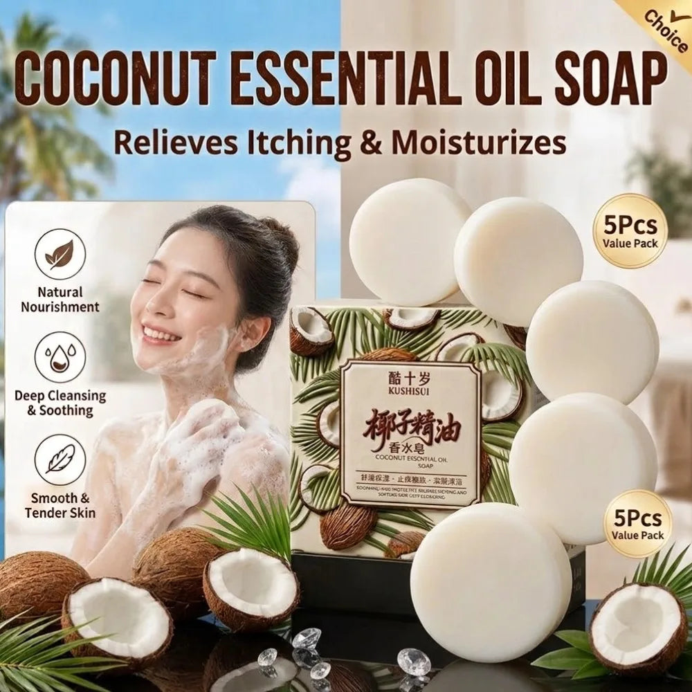 Coconut Milk Soap Pure Plant Extract Handmade Soap Deep Cleansing & Oil Control,Gentle Soothing & Moisturizing Skin Clean Soap