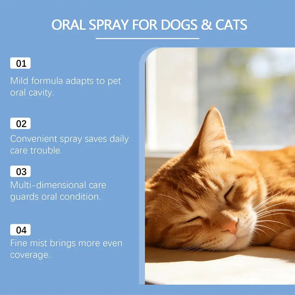 Pet Oral Care Spray for Dogs Cats Dental Breath Freshener 30ml Teeth Cleaner Oral Hygiene Spray Pet Grooming Dental Care Tool