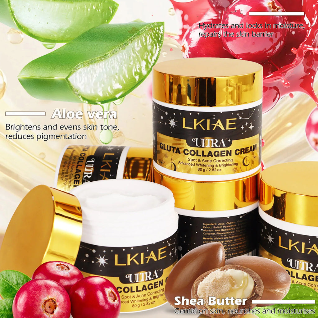 LKIAE ULTRA Whitening SkinCare Set For All Skin Tone, Hydration, With Glutathione, Collagen, Reduce Dark Spot, Hyperpigmentation
