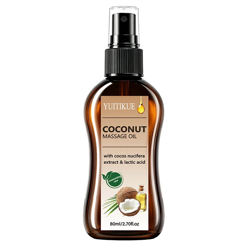Coconut Massage Oil Natural Cocos Nucifera Extract Non Greasy Hydrating Skin Care Oil For Back Knee Elbow Ankle Joint Massage