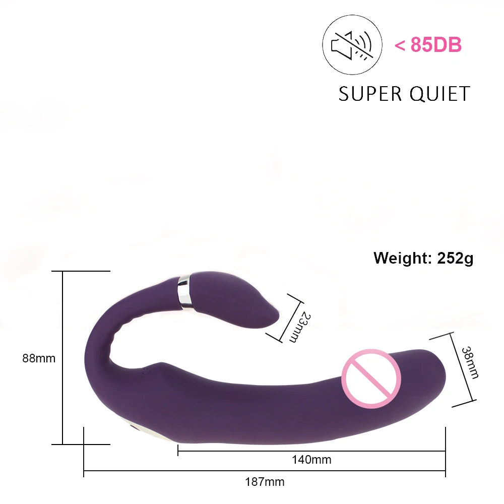 Sex Vibrator G-spot Simulate Soft Double-Head Vibrate Sex Toys for Women Clitoris Massager Rechargeble C-shape for Couple Fun