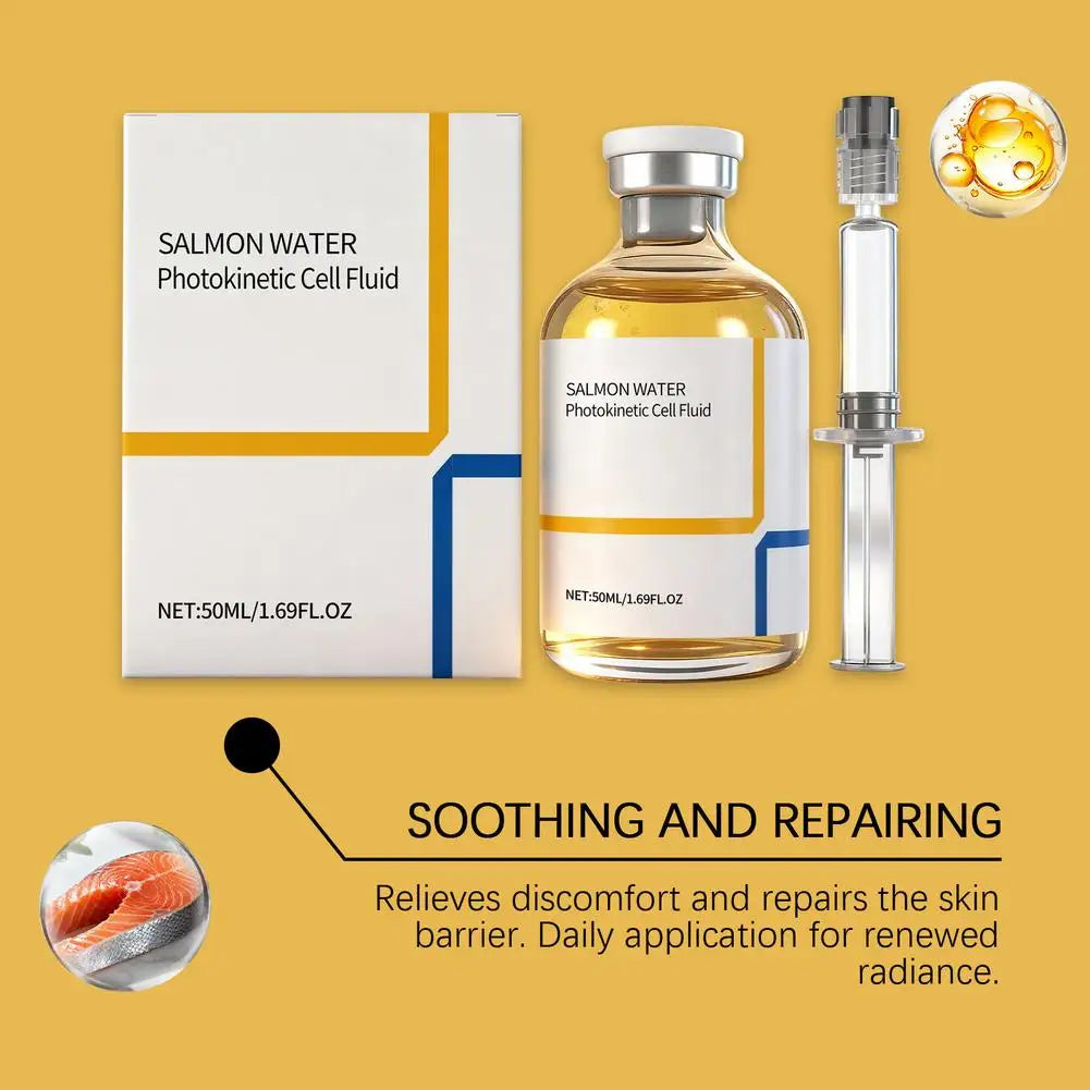 Korean Salmon Wrinkle Serum Skin Rejuvenation Essence, Strengthens Barrier Function, 24H Continuous Hydration Firming Skin Care