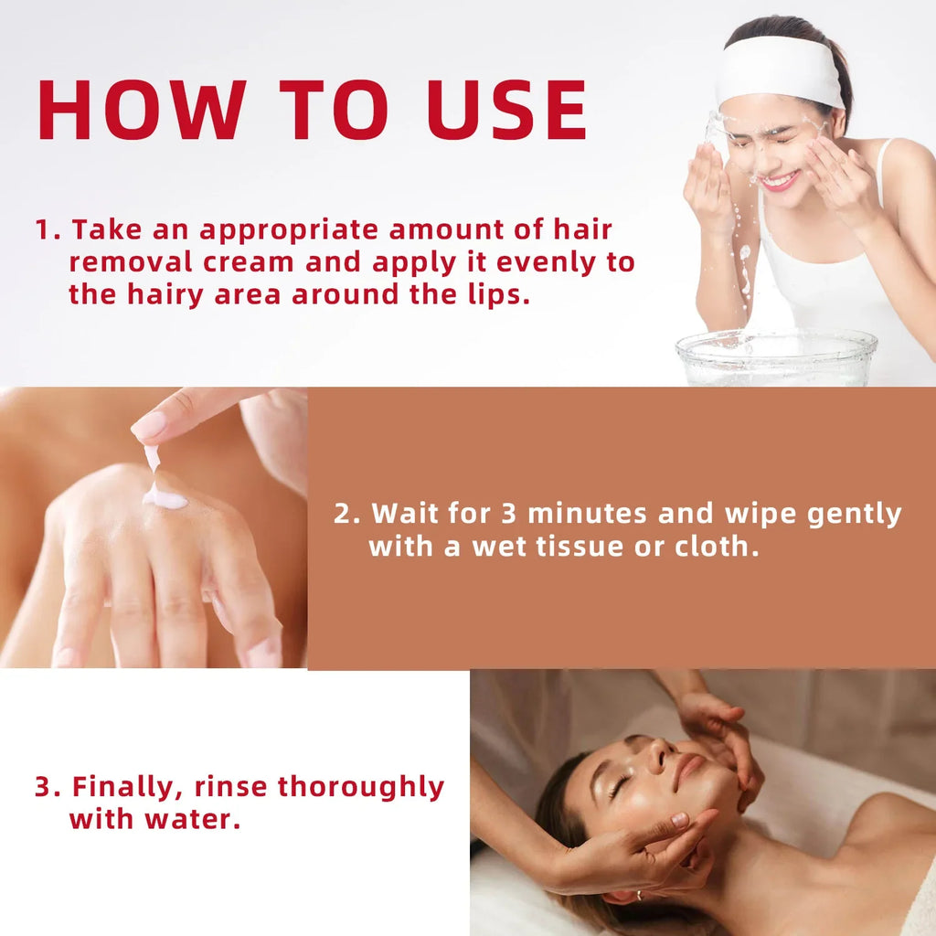 3 Minutes Fast Hair Removal Cream Painless Hair Growth Inhibitor Lip Face Arm Armpit Leg Permanent Depilatory for Men Women Care