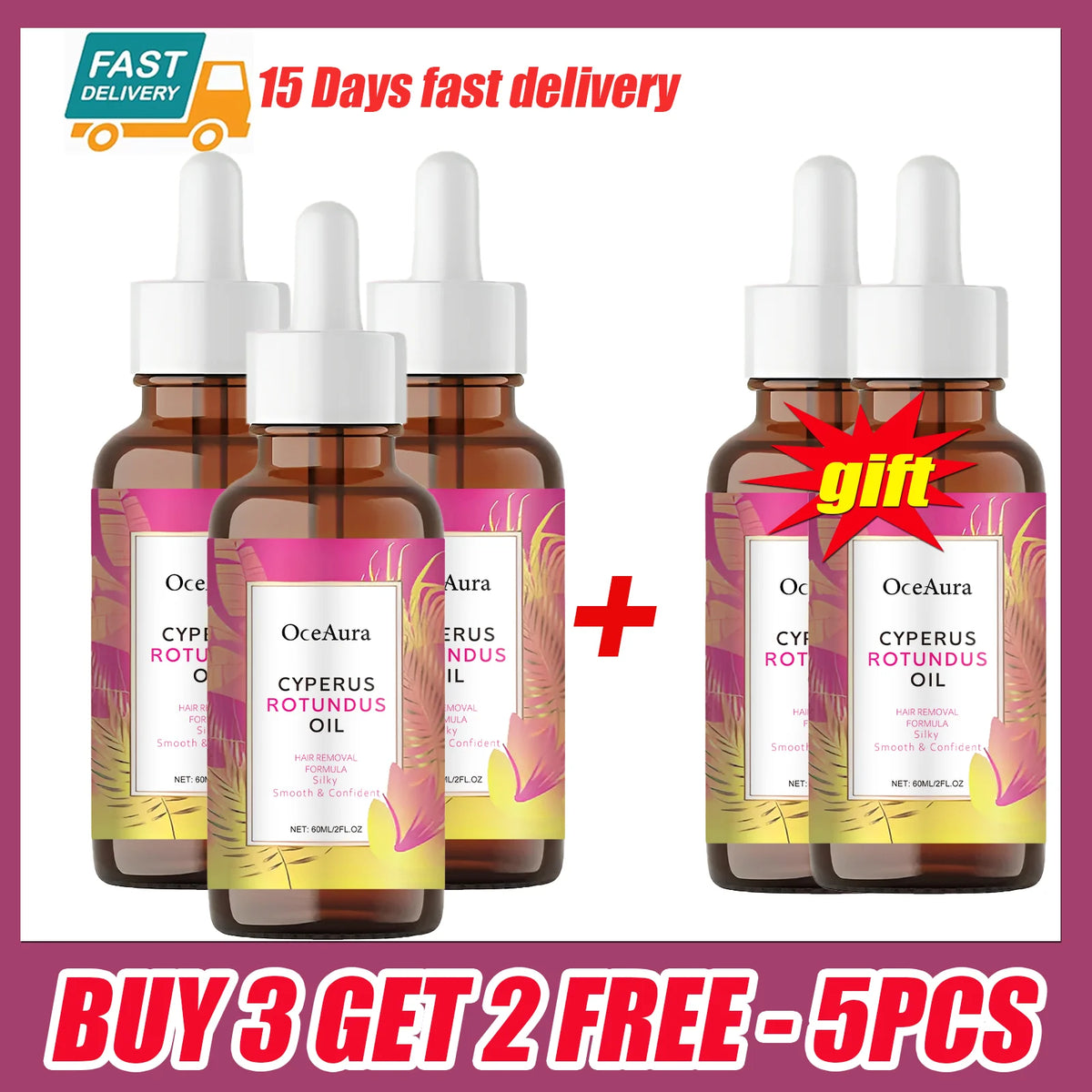 Cyperus Rotundus Oil for Hair Removal Soft Smooth Skin Care Deep Hydration Anti Hair Growth Inhibition After Shave Oil