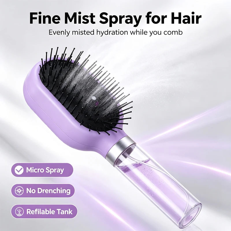 Anti Static 2 in 1 Air Cushion Hair Brush Set Hydrating Spray Massager Comb for Curly Dry Frizzy Hair