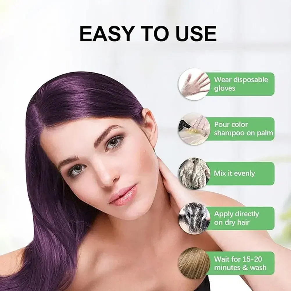 Shampoo De Tintura De Cabelo Para Cabelos Grisalhos Para Mulheres E Homens Kit De Tintura De Cabelo Natural Semi Permanente Sham