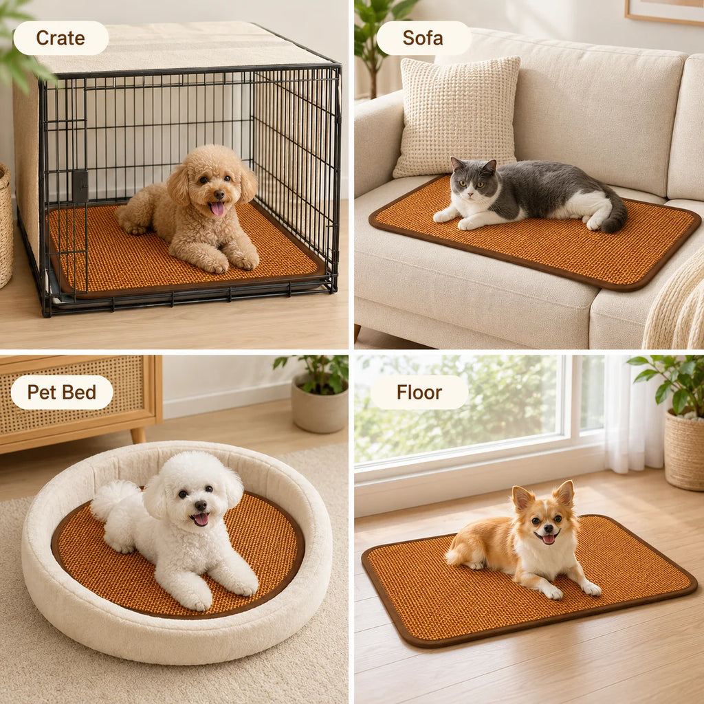 Pet Cooling Mat for Dogs and Cats, Breathable Summer Cooling Pad for Small Dogs Puppies Kittens, Pet Bed for Crate Sofa Floor