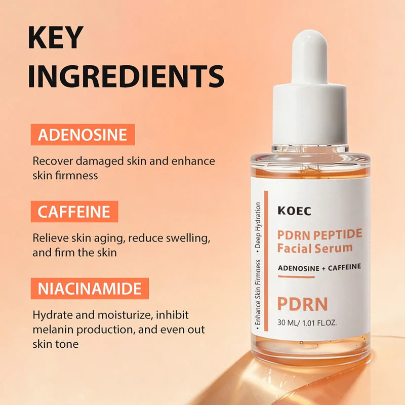 Korean Salmon PDRN Essence, Copper Peptide Centella Moisturizing Repair Hydrating Glow Lightweight Face Serum Daily Skincare
