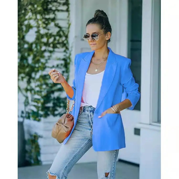 Women's Oversized Casual Blazer Open Front Long Sleeve Office Business Casual Suit Jacket Lightweight Spring Work Coat
