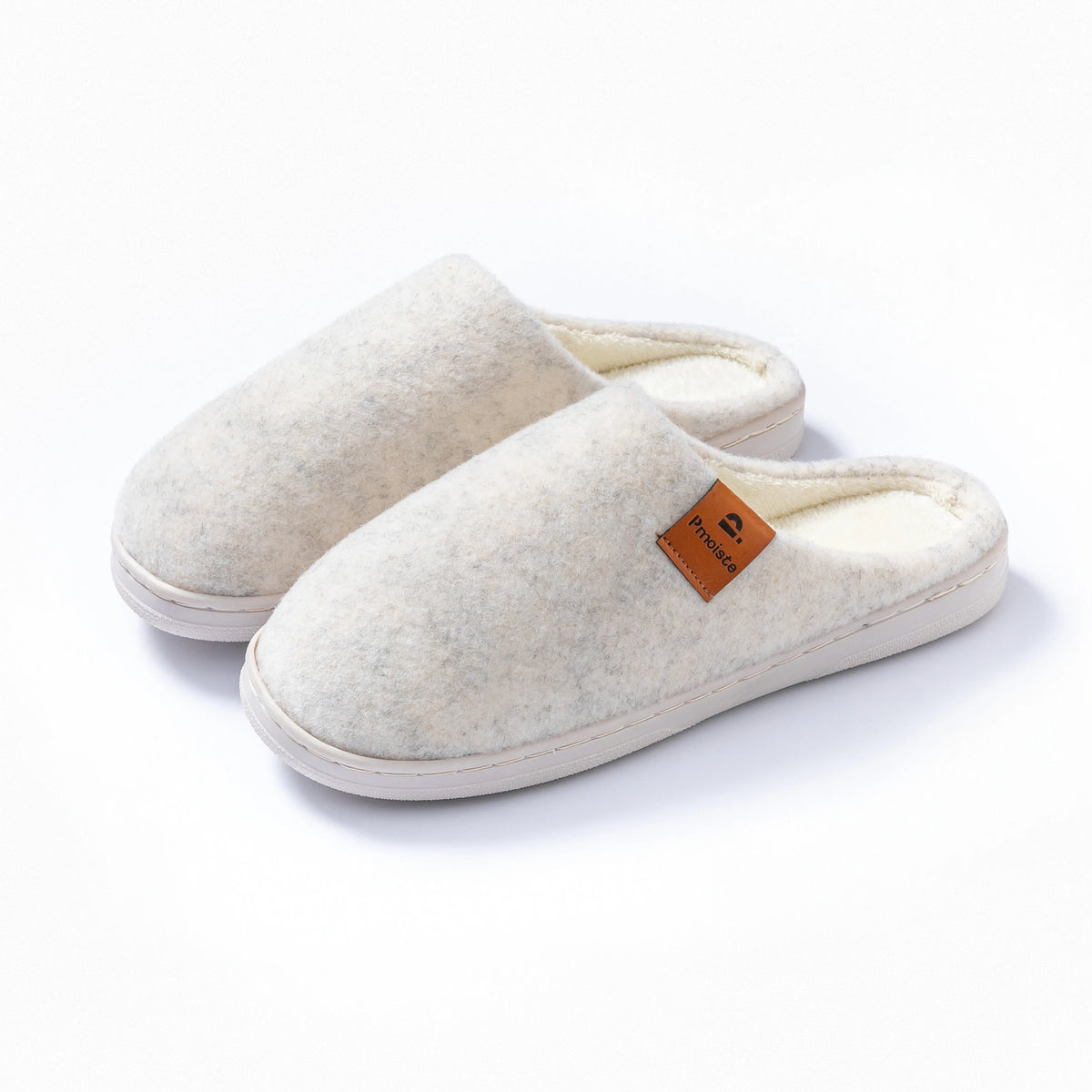House Slippers for Men Warm TPR Non Slip Felt Soft Memory Foam Cushion Indoor Shoes Winter Comfortable