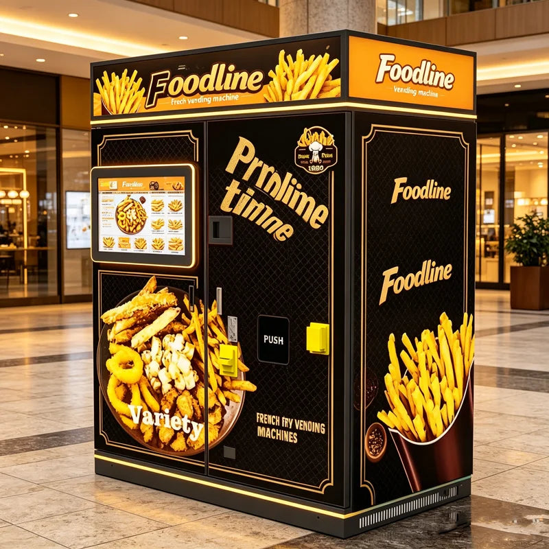 Hot Food air Fryer Vending Machine Automatic Fried French Fries Vending Machine for Sale Selling 2 Types of Food Customized