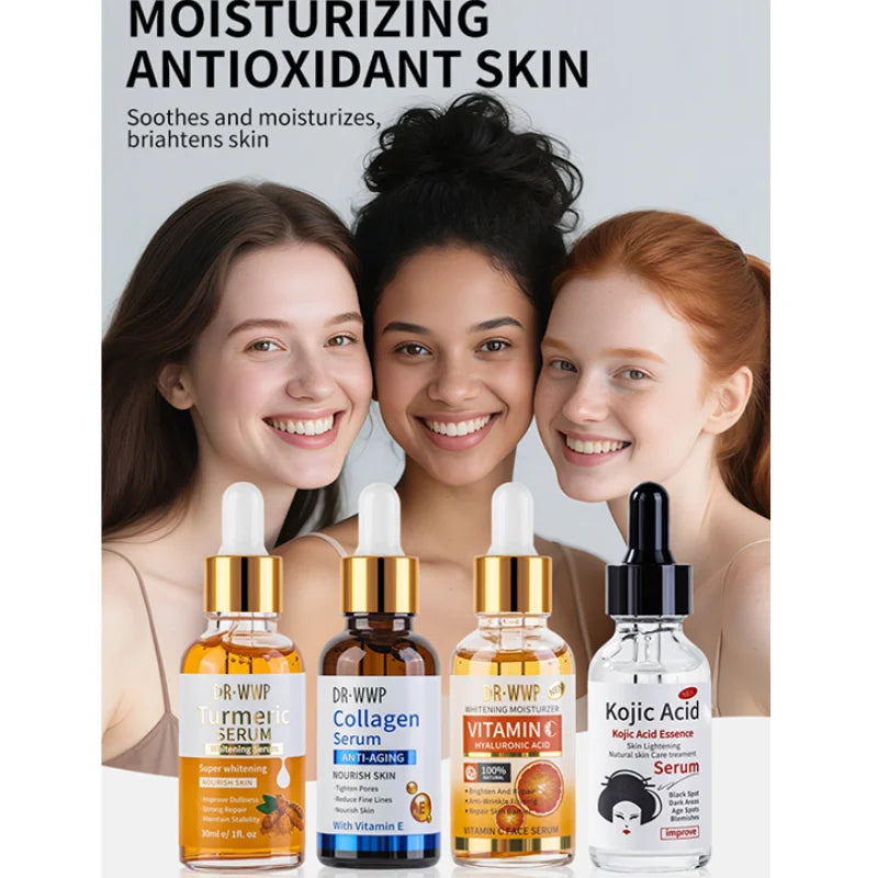 Korean Facial Serum With Collagen, Vitamin C & Kojic Acid Face Serum Lifting, Firming , Moisturizing, Soothing, Evens Skin Tone
