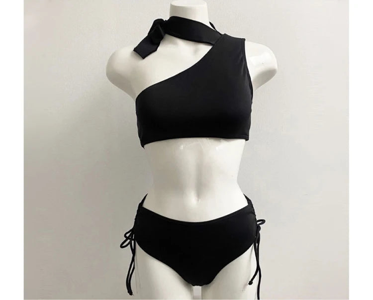 2025 New Bikinis Swimwear Women Push Up One Shoulder Swimsuit 2 Pieces Bikini Set Bathing Suit Beach Wear Summer