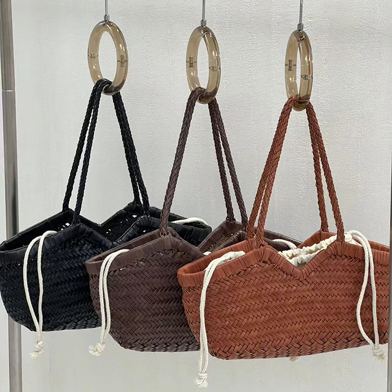 Bamboo Woven Market Shopping Basket,Handmade Women Shoulder Bag,designer Large Capacity Tote Bag,Summer Vacation Beach Handbag