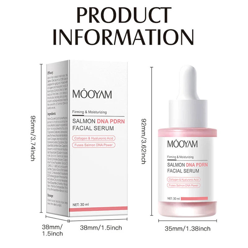 PDRN Salmon DNA Facial Serum 30ml Collagen Hyaluronic Acid Deep Hydrate Moisturize Improve Elasticity Essence Korean Face Care