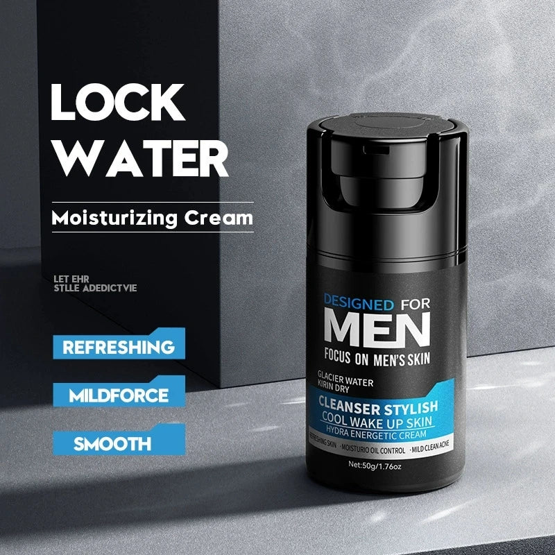 SADOER Men's Skin Care Sets Moisturizing Face Cream Facial Mask Lip Balm Sunscreen Facial Cleanser Eye Cream Men Skin Care Kit
