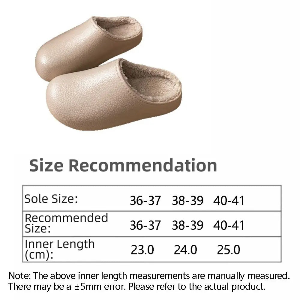 36-41 Women's Plush Slippers Keep Warm Solid Color Winter House Shoes Fleece Lined Anti-slip Warm Plush Slippers Household