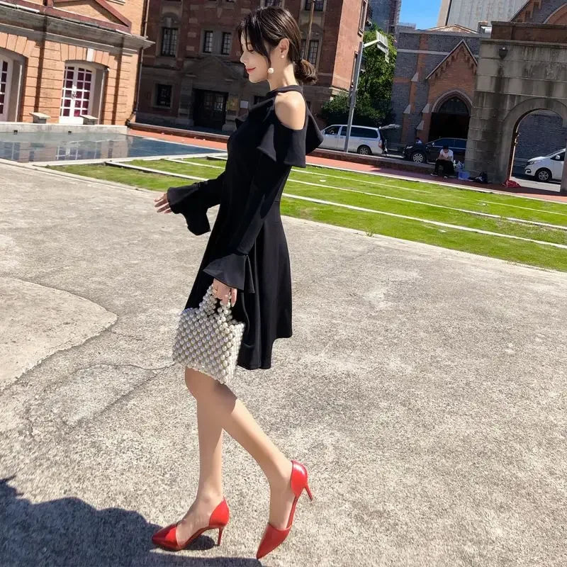 Dresses for Women Sensual Sexy Trend Black Woman Long Sleeve Dress Clothes Chic and Elegant Pretty Curvy New In Hot Designer X G