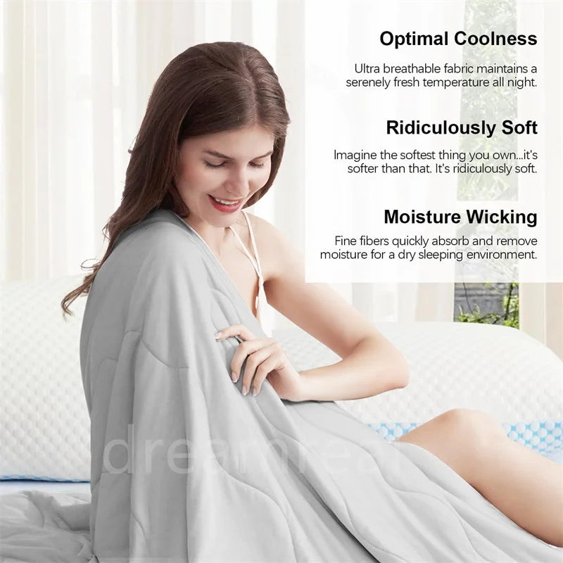 Premium Cooling Blanket Smooth Air Confition Comforter Lightweight Summer Quilt Double Side Arc-Chill Cold Tech Fabric Washable