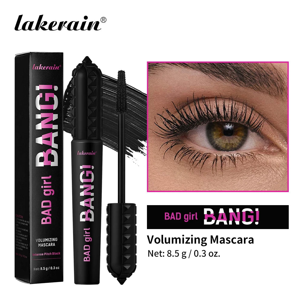Black Waterproof Mascara 4D Lengthening Curling Volumizing Eyelash Extension Smudge Proof Long Lasting Korean Eye Makeup