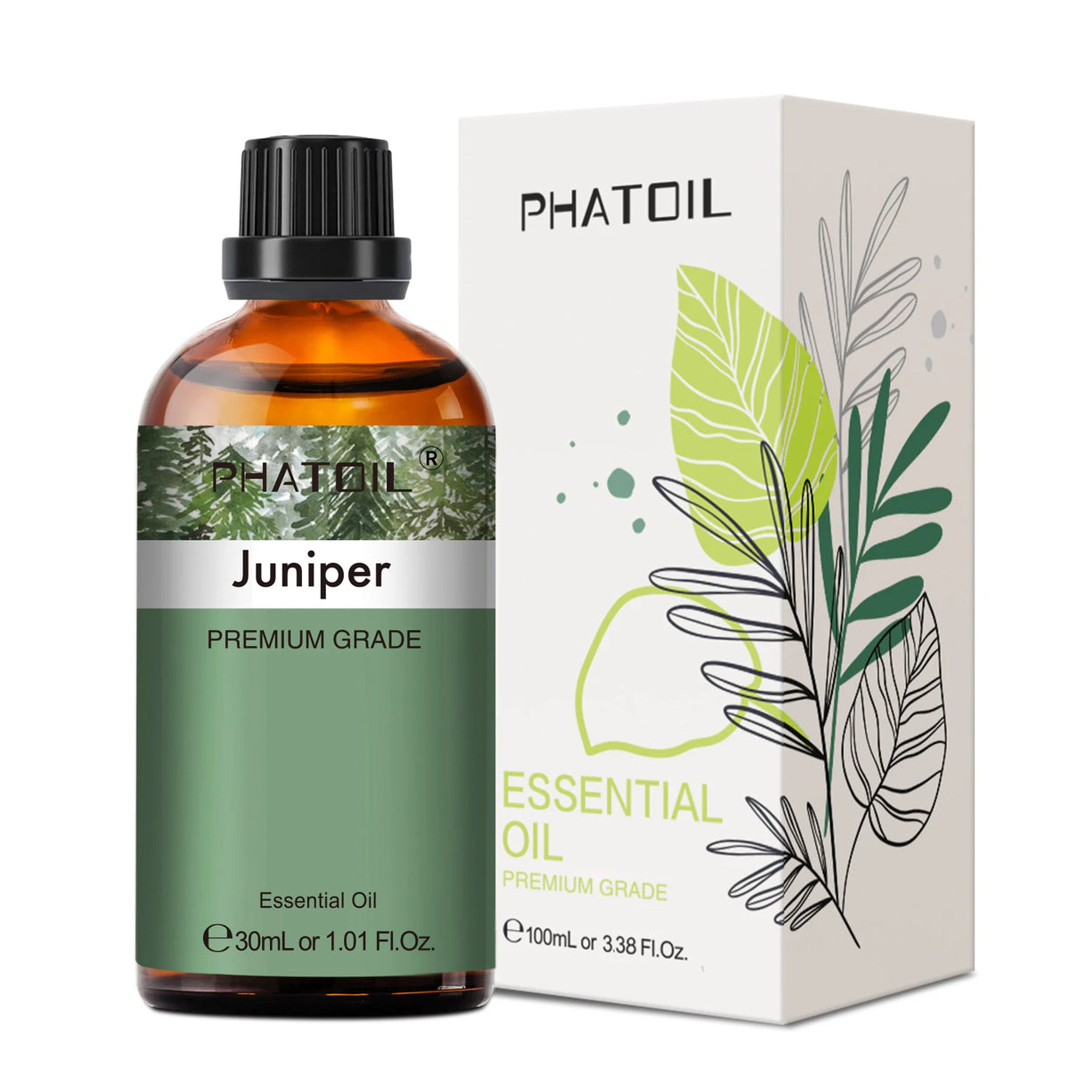 PHATOIL 1PCS Aromatherapy Essential Oil 30ml Lemon Eucalyptus Lavender Bergamot Jasmine Juniper Rose Vanilla Aroma Essential Oil