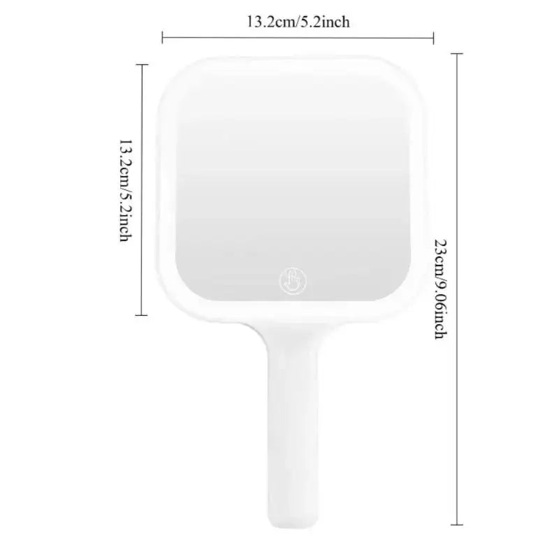 LED Smart Makeup Mirror Hand-held Carry 3 Colors Adjust Bright With Touch Screen Cosmetic Tabletop Vanty Mirror Travel Home Use