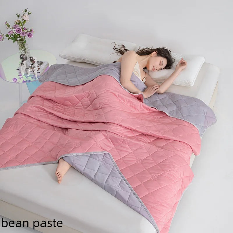New Soft Cooling Blanket Lightweight Smooth Air Condition Comforter Lightweight Summer Cool Quilt Double Side Cold Bedspread