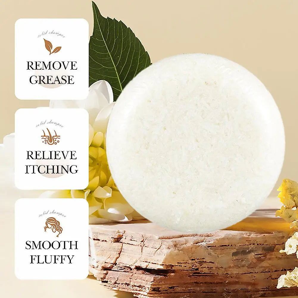Coconut Solid Shampoo Bar 60g Travel Friendly Compact Handmade Soap No Residue Voluminous Deep Cleansing Hair Repair Hair Care