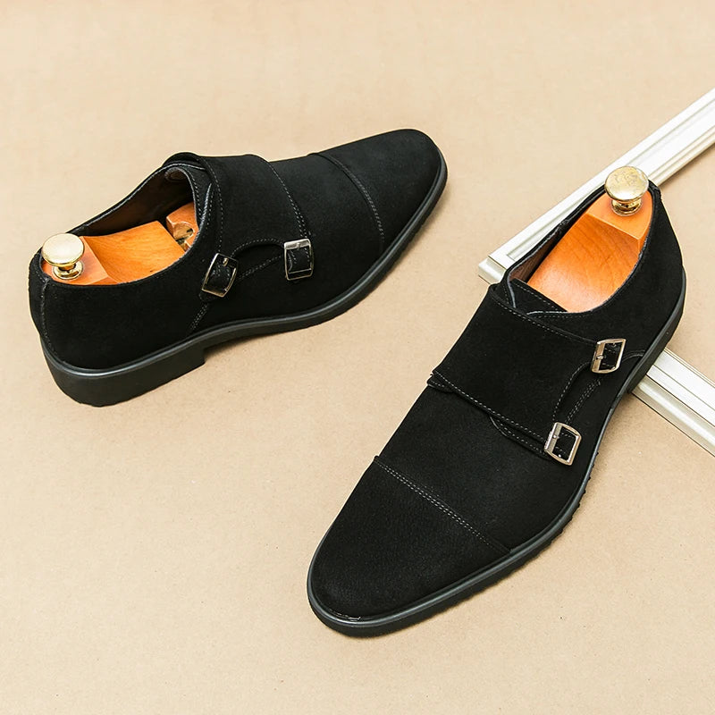 Men's Suede Shoes Europe America Anti-skid Flat Shoes Fashionable Loafers Soft Soled Business Dress Casual Leather Shoes 38-46